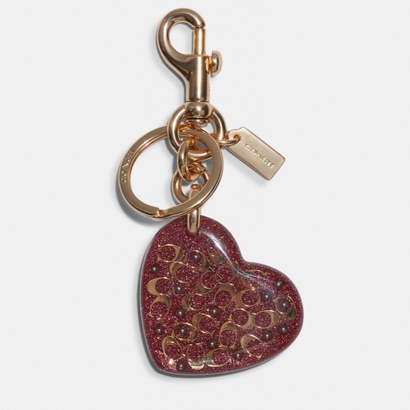 Coach Signature Heart Bag Charm - Picture 1 of 4